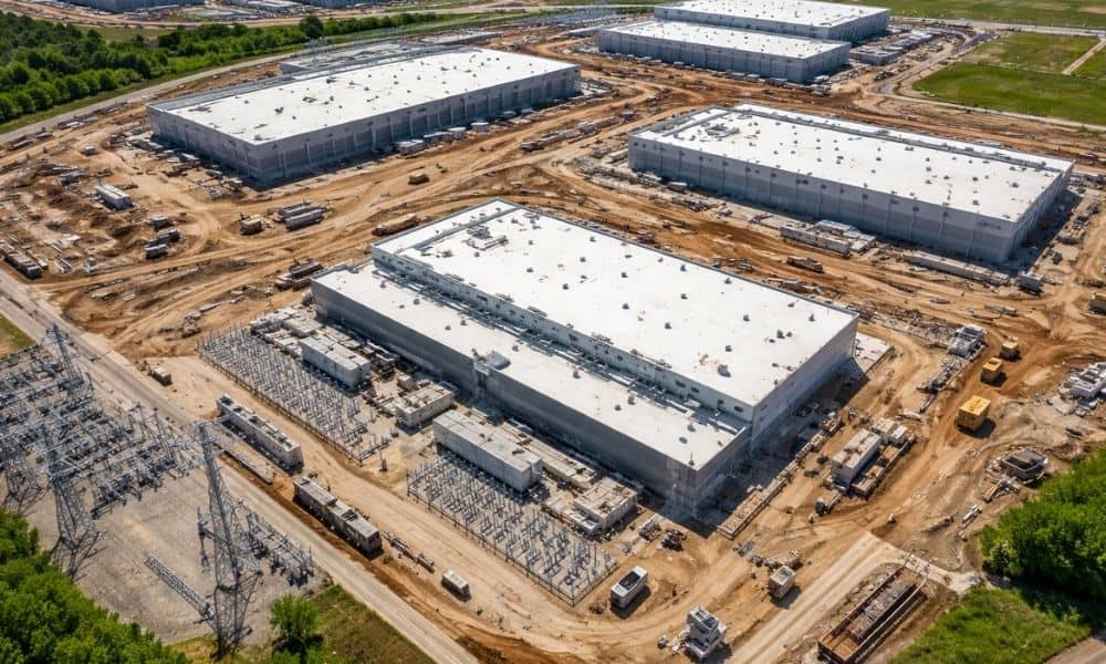 A site engineer overseeing large data center construction and infrastructure development at an active technology campus