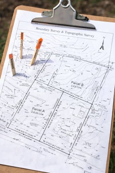Property boundary survey map plan - ALTA SURVEY Denver Detailed property boundary survey map used by surveying companies to measure land before construction